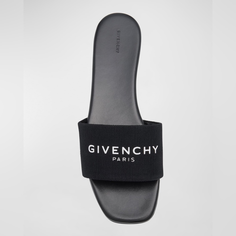 NWT Givenchy black 4G Logo Flat Slide Sandals